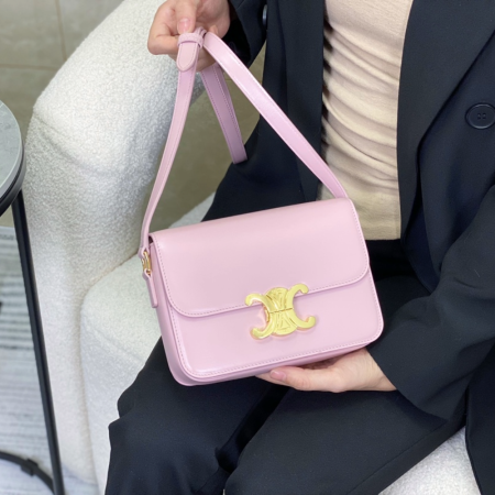 셀린느 트리옹프 클래식 샤이니 숄더백 스몰 핑크 188423
