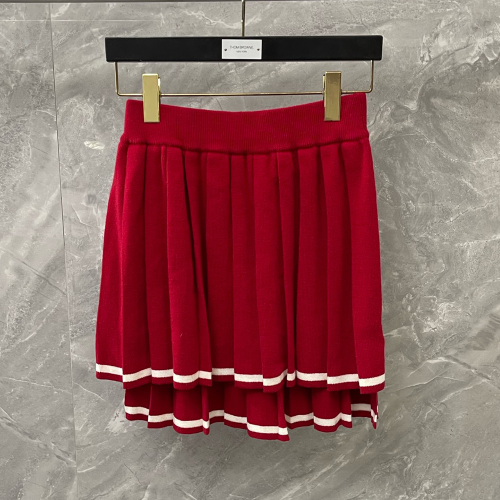 톰브라운 25SS 울 블랜드 스커트 레드