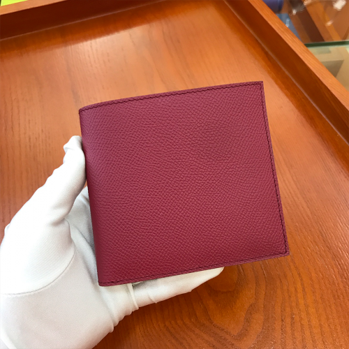 반수공 에르메스 시티즌 트윌 반지갑 버건디 H086597CA