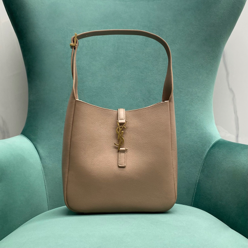 생로랑 LE 5 A 7 스무스 레더 스몰 호보백 베이지 713938