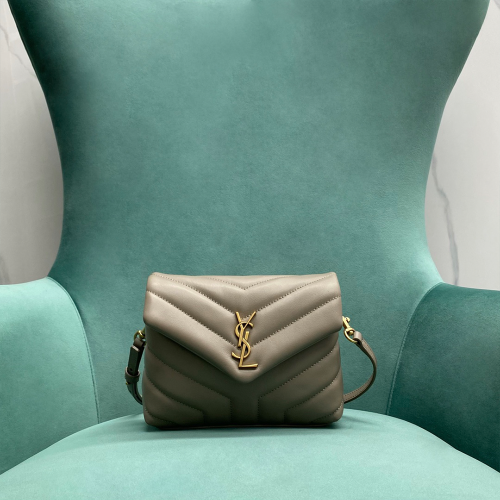 생로랑 모노그램 루루 토이 숄더백 올리브 금장 467072