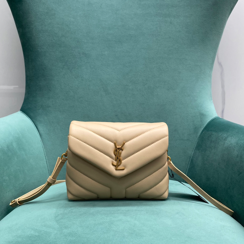 생로랑 모노그램 루루 토이 숄더백 베이지 금장 467072