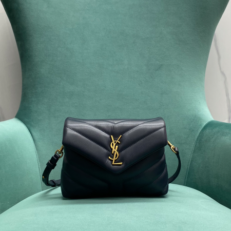 생로랑 모노그램 루루 토이 숄더백 네이비 금장 467072