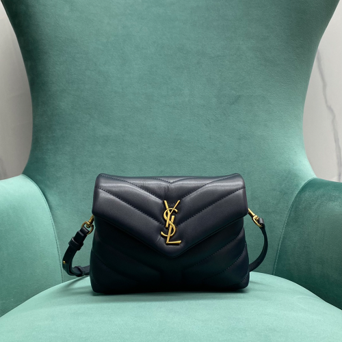 생로랑 모노그램 루루 토이 숄더백 네이비 금장 467072