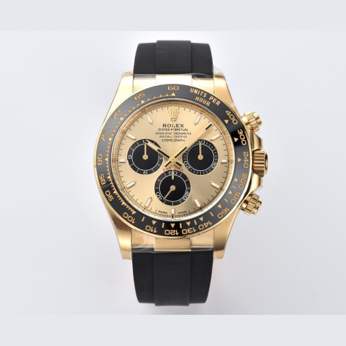 클린공장 롤렉스 데이토나 크로노그래프 옐로우골드 다이얼 바인덱스 YG 금통 러버밴드 40mm 126518
