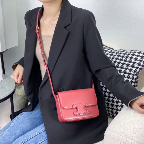 셀린느 트리오페 캔버스 박스 숄더백 스몰 인디핑크 199223