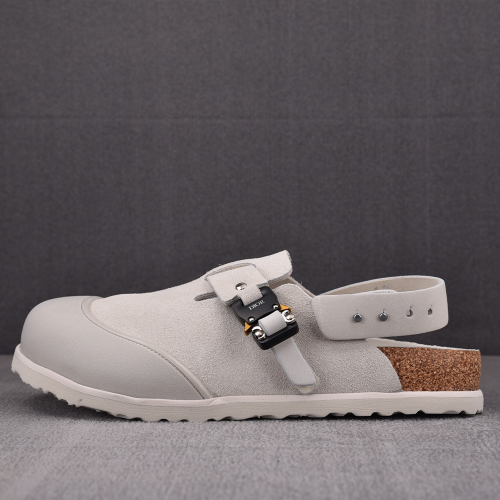 디올 x 버켄스탁 토키오 뮬 펠트 울 누벅 카프스킨 화이트