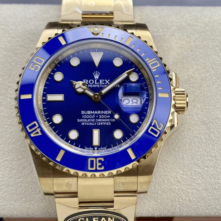 클린공장 롤렉스 신형 서브마리너 청판 옐로우 골드 금통 41mm 126618LN