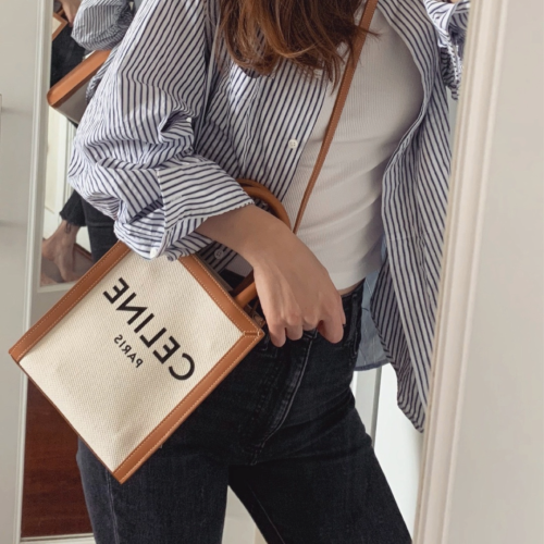 셀린느 미니 버티컬 카바스백 내추럴 탄 193302