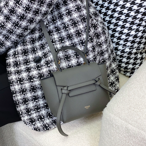 셀린느 피코 그레인드 벨트 토트백 그레이 194263