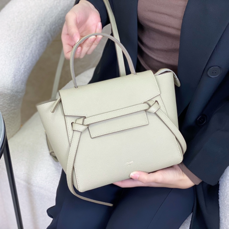 셀린느 나노 그레인드 벨트 토트백 베이지 189003