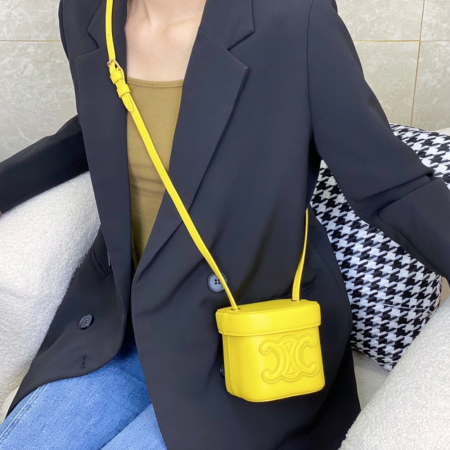 셀린느 트리오페 퀴르 스몰 박스 숄더백 옐로우 199263