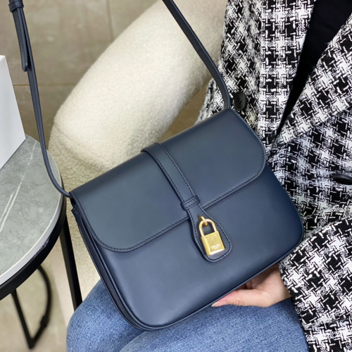 셀린느 블랙 타부 미디엄 숄더백 블루 196583