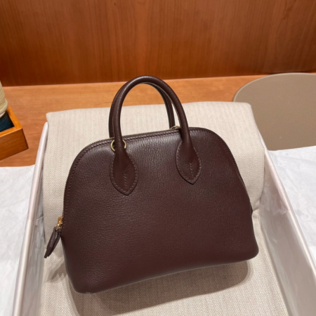 반수공 에르메스 미니 볼리드백 18 버건디 에버골드 염소가죽