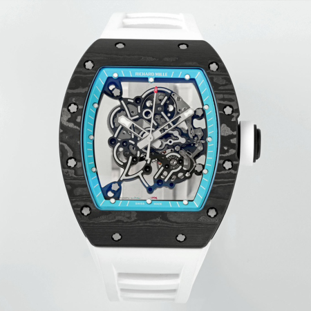 ZF공장 리차드밀 부바왓슨 블랙 카본 / 화이트 러버밴드 RM-055