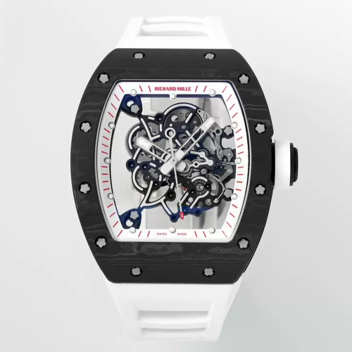 ZF공장 리차드밀 부바왓슨 블랙 카본 / 화이트 러버밴드 RM-055