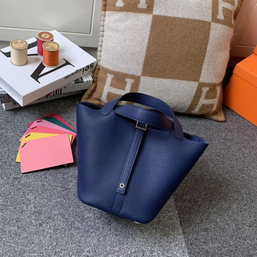 반수공 에르메스 피코탄백 18 사파이어블루 금장 끌레망스