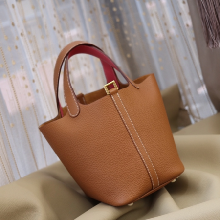 반수공 에르메스 피코탄백 18 골드브라운 금장 끌레망스