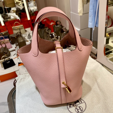 반수공 에르메스 피코탄 락 18 핑크 금장 끌레망스