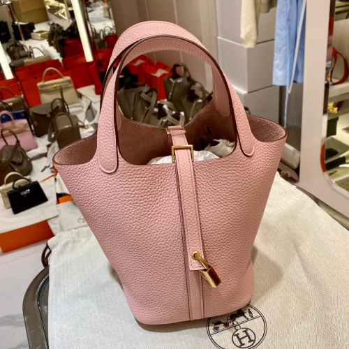 반수공 에르메스 피코탄 락 18 핑크 금장 끌레망스