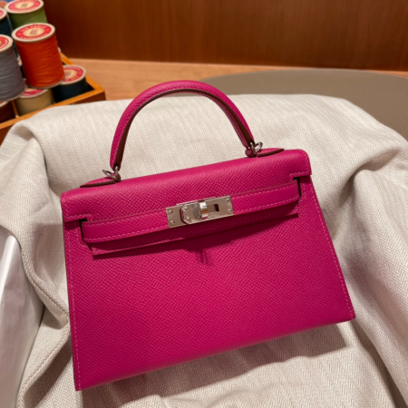 반수공 에르메스 미니 켈리백 립스틱 은장 엡송