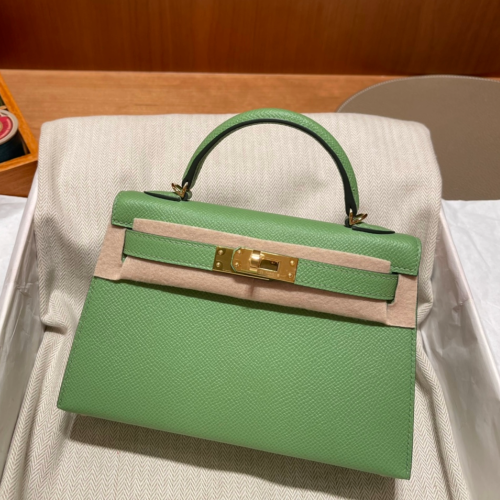 반수공 에르메스 미니 켈리백 아보카도그린 금장 엡송