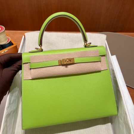 반수공 에르메스 켈리백 25 키위그린 금장 엡송