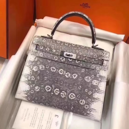 반수공 에르메스 켈리백 25 히말라야 은장 리자드가죽