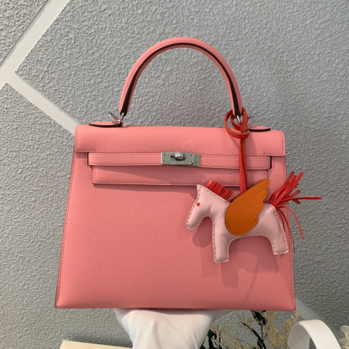반수공 에르메스 켈리백 25 핑크 은장 엡송