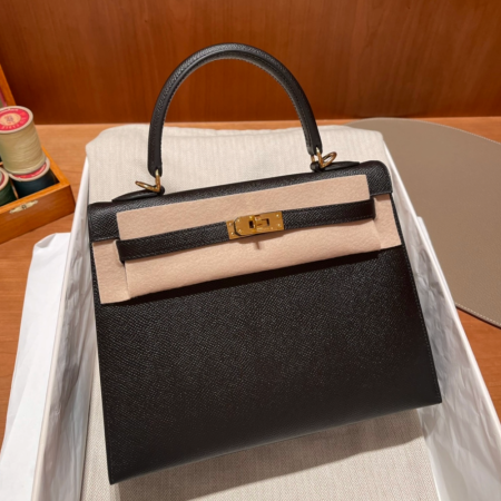 반수공 에르메스 켈리백 25 블랙 금장 엡송