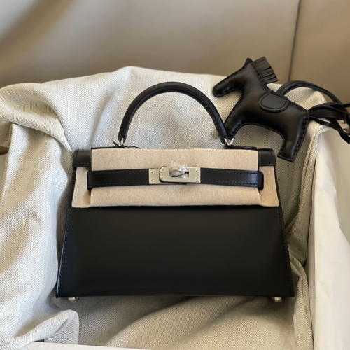 반수공 에르메스 미니 켈리백 블랙 은장 스위프트