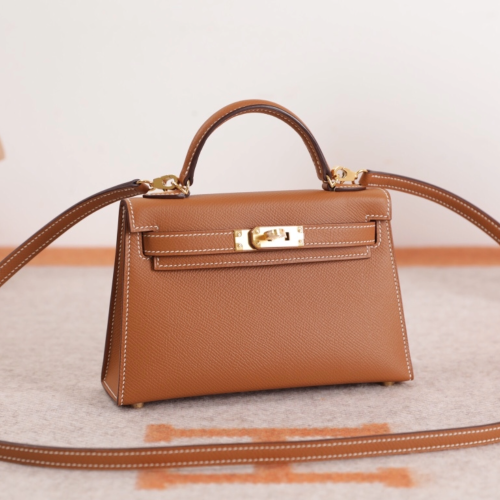 반수공 에르메스 미니 켈리백 20 골드브라운 금장 엡송