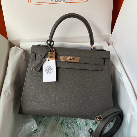 반수공 에르메스 켈리백 25 다크 그레이 로즈골드 버클 앱송