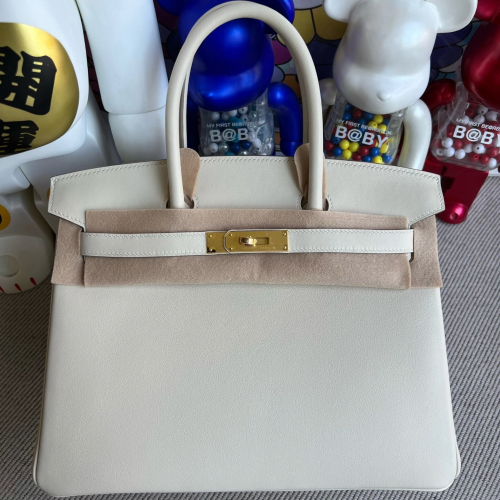 반수공 에르메스 버킨백 30 화이트 금장 스위프트가죽