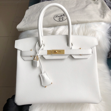 반수공 에르메스 버킨백 30 화이트 금장 엡송