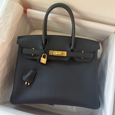 반수공 에르메스 버킨백 30 블랙 금장 토고가죽