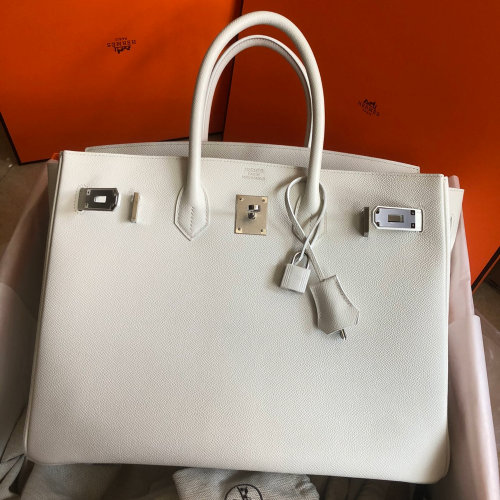 반수공 에르메스 버킨백 35 화이트 은장 엡송