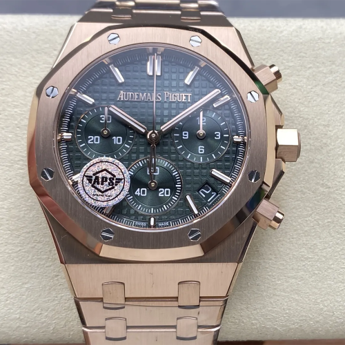 APS공장 오데마피게 로얄오크 크로노그래프 그린 다이얼 41mm 26240 RG