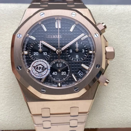 APS공장 오데마피게 로얄오크 크로노그래프 블랙 다이얼 41mm 26240 RG
