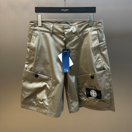 디올 X 스톤아일랜드 콜라보 쇼츠 팬츠 베이지