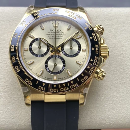 QF공장 롤렉스 코스모그래프 데이토나 샴폐인 다이얼 옐로우 골드 금통 러버밴드 126518