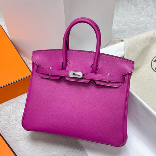 반수공 에르메스 버킨백 25 로즈퍼플 은장 스위프트가죽