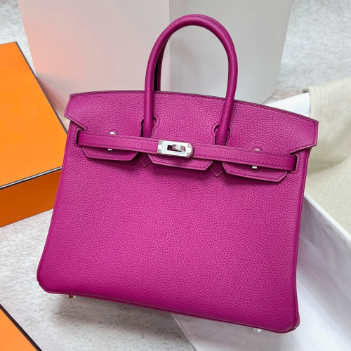 반수공 에르메스 버킨백 25 로즈퍼플 은장 토고가죽