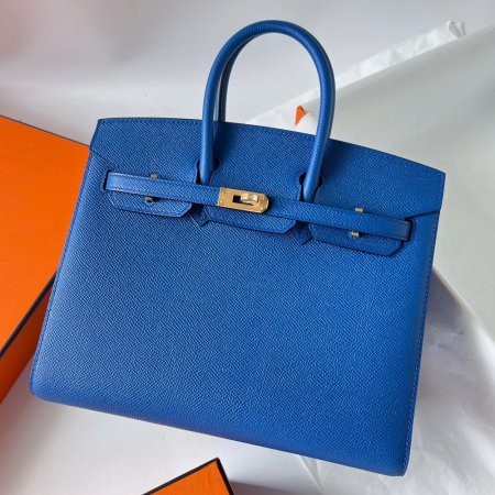 반수공 에르메스 버킨백 25 프렌치블루 금장 엡송