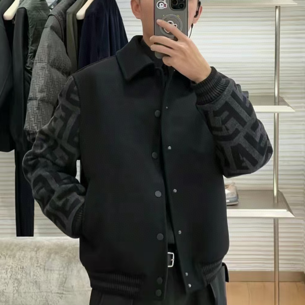 펜디 블랙 캐시미어 자켓 코트