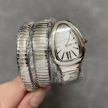 BV공장 불가리 세르펜티 투보가스 워치 스틸 다이아 베젤 103819