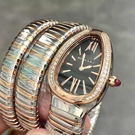 BV공장 불가리 세르펜티 투보가스 워치 로즈골드 콤비 다이아 베젤 102680