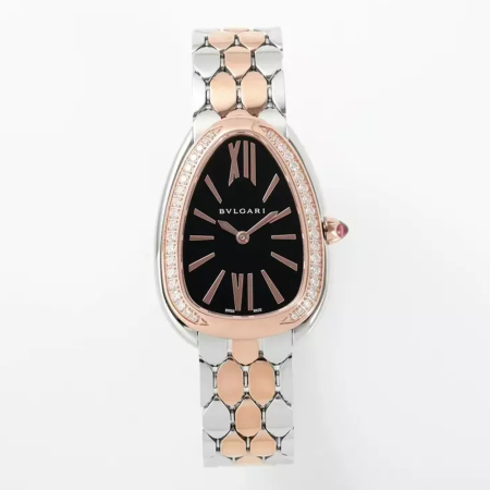 BV공장 불가리 세르펜티 세두토리 로즈골드 콤비 블랙 다이얼 다이아 베젤 103450