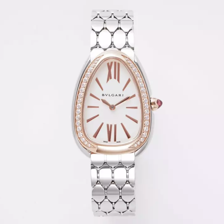 BV공장 불가리 세르펜티 세두토리 로즈골드 다이아 베젤 화이트 다이얼 103143