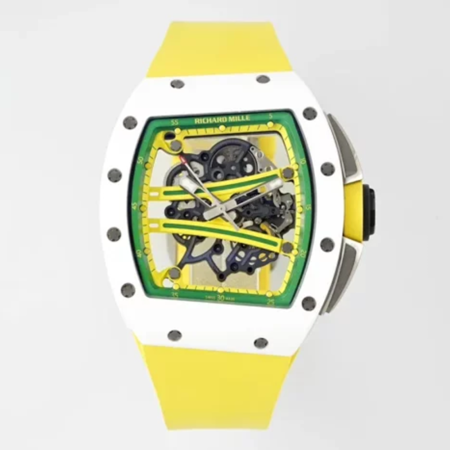 ZF공장 리차드밀 요한 블레이크 RM61-01 화이트 세라믹 옐로우 러버밴드